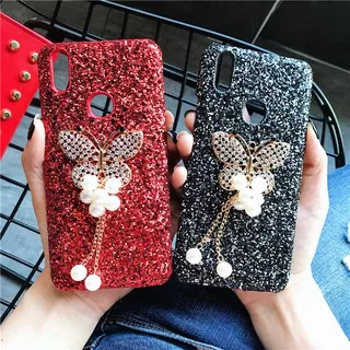 Casing Soft Case Vivo Y51A Y12S Y50 Y30 Y20 Y51 Y11 Y12S Y17 Y15 Y12 Y91C Y95 Y91 V11 V15 Pro V9 S1 Y55 Y53 2017 Desain Hias Quicksand Kupu-Kupu Hias Rumbai