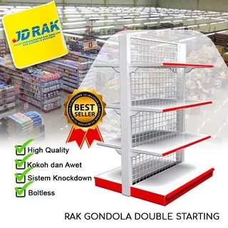 Rak Gondola Rak Minimarket Rak Swalayan Rak Supermarket Double 2 Sisi Starting