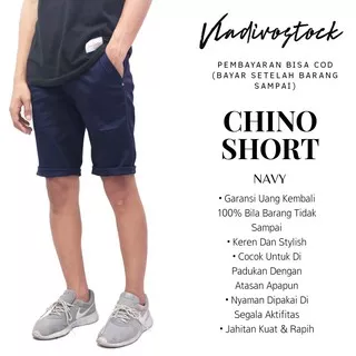 Celana Pendek Chinos Pria Stretch Skinny Original Distro Pants Shorts Terkini Navy Unisex Cowok