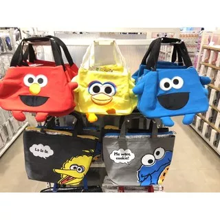 TAS TEMPAT MAKAN MINISO LUNCH BAG SESAME STREET ELMO COOKIE MONSTER BIG BIRD BEST SELLER BENTO BAG