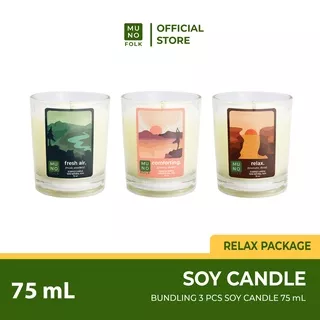 Muno Folk - Lilin Aromaterapi 3pcs MUNO Folk Soy Candle Pack