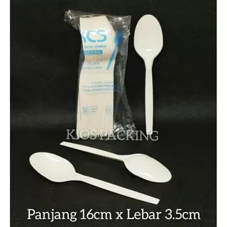 Sendok Makan Plastik Putih Susu Isi 25pcs | Sendok Makan Panjang