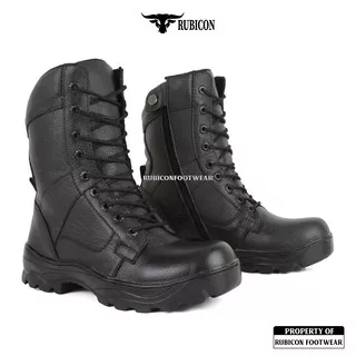 RUBICON-SEPATU BOOTS PRIA SEPATU PDL SAFETY KULIT ASLI RUBICON TACTICAL TNI SEPATU KULIT PANTHER