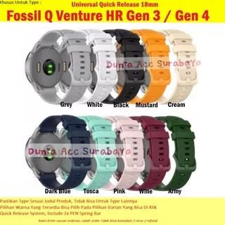 Strap Jam Tangan Tali Karet Lugs 18mm Fossil Gen 3 Gen 4 Q Venture - Grey