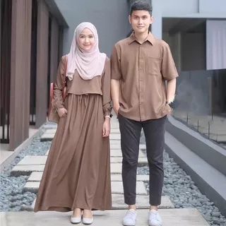 [COD] OUTFIT TERLARIS - Nino Couple Baju Pasangan CP Muslim Dress Set Kemeja Fashion Pesta Kondangan Premium