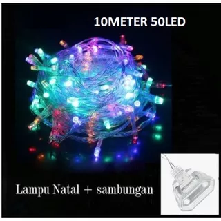 LAMPU HIAS NATAL 10METER 50LED TUMBLR DEKORASI POHON NATAL 1METER 2METER