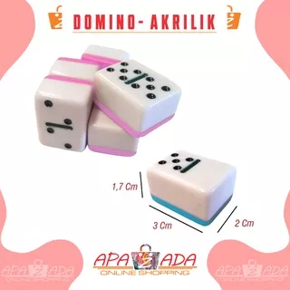 Apazada - Kartu Domino Gaple Akrilik / Domino Batu Mainan Kartu  Murah / Kartu Domino Balok Tebal 1.7cm / Gaple QQ Mahjong Murah Berkualitas Bisa Cod