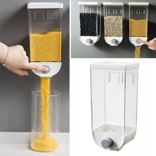 Dispenser Makanan Ringan Tempat penyimpanan makanan dinding Dispenser beras sereal gandum kacang kopi Organizer Cereal Dispenser Wall 1500 ml