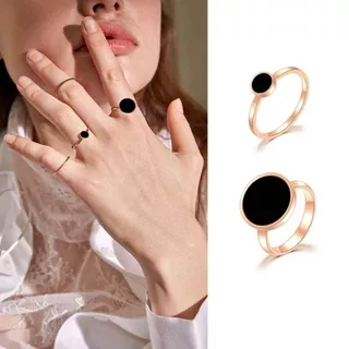 (COD?) Cincin Titanium Wanita Elif Anti Karat Anti Iritasi Cincin Korean Fashion Premium Lapis Emas 18K [Diamond Jewelry]