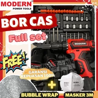 Bor cas murah SET MODERN bor baterai koper mesin bor cordless drill baterai cordles 12V M13 set m13set bor set