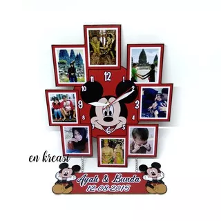 Jam Karakter Mickey Mouse / Jam dinding mickey mouse / Jam Mickey mouse pakai foto / Jam custom