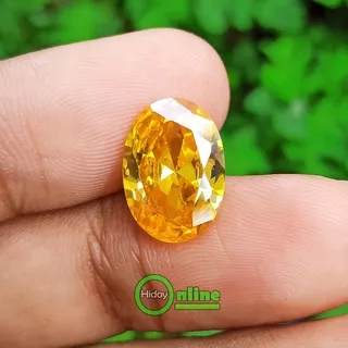 BATU PERMATA YELLOW SAFIR CUTTING ASLI CHATAM