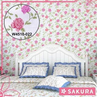 Wallpaper Dinding Ruang Tamu Kamar Tidur Ruang Kerja Stiker Dinding Motif Bunga (10M)