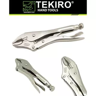 TEKIRO Tang Buaya Bengkok 10 Inch / Locking Grip Pliers Curved 10 Tang Jepit Bengkok Locking 10inch