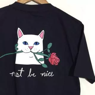Baju kaos tshirt tees unisex ripndip kucing lucu imut premium distro original bandung murah grosir