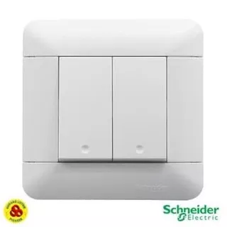 Schneider Saklar Seri Hotel 2G 2W Arcato E8132L2_WE Switch 2 Gang 2 Way White