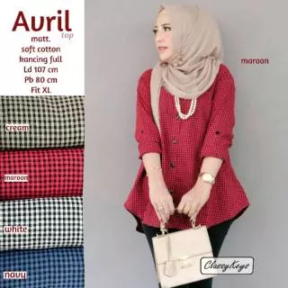 TUNIK MOTIF SALUR KOTAK  TUNIK XXL OVERSIZE MURAH MERIAH BY CLASSYKEYS AVRIL TOP KEMEJA