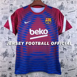 JERSEY SEPAK BOLA BARCELONA TRAINING SUIT MERAH BIRU 2021 2022 IMPORT NEW SEASON / JERSEY BARCA 2021 2022 TRAINING LATIHAN PREMATCH RED BLUE