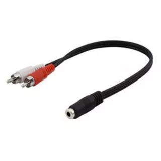 Kabel Adapter Audio 3.5mm Female ke RCA Male Red White HiFi 25cm Cable Jack Plug Konektor Adaptor TV Speaker Komputer Sound System Musik Suara Koneksi Murah