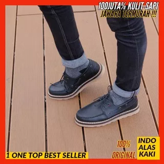 BRADLEYS ZAPATO BLACK - SEPATU KULIT ASLI PRIA KLASIK SEPATU MOCASIN COWOK BOAT SHOES CASUAL