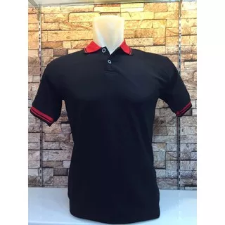 Kaos Kerah Kombinasi HITAM - Polo Kerah Kombinasi hitam - Polo Shirt - Polo Warna - Shirt Pria