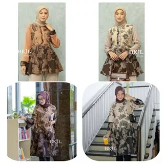 Baju Blus Batik Naura Bestseller Ukuran M, L, XL, dan XXL Baju kerja, baju kuliah, baju kantor, blus modern, blus kombinasi, blus batik, blus premium, blus terkini, blus viral, blus batik kombinasi