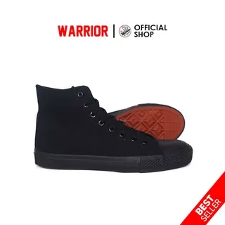 Warrior Sparta All Black HC - Sepatu Sekolah Warrior Tinggi