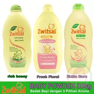 Zwitsal Baby Powder 300gr, Rich Honey, Fresh Floral, Extra Care