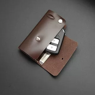 DOMPET KULIT KARTU KUNCI STNK Glossy Dark Brown Key Wallet