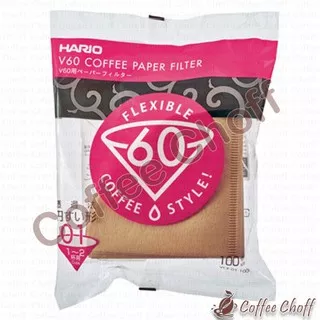 PAPER FILTER HARIO V60 TIPE V01 ISI 100 LEMBAR BROWN HARIO PAPER FILTER UNBLEACH 100 SHEET