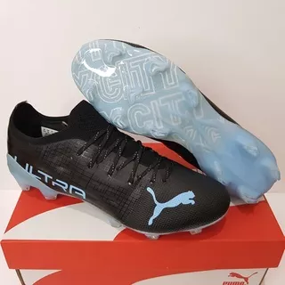 Sepatu Bola - Soccer Puma Ultra 1.3 Faster City Black Light Blue - FG