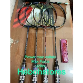 Raket Badminton Power Max VOLTAIC MAX FORCE +senar 32lbs ORIGINAL