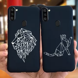 Samsung Galaxy A11 SM-A115F 6.4 Fashion Animal Art Abstract Dragon Lion Alien Panda Black Silicone Soft Phone Case