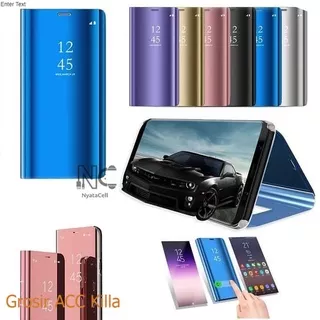 Samsung Note 5 8 9 10 20 Lite Plus Ultra Flip Cover Mirror Stand Hard - Note 20, Biru grosir acc killa