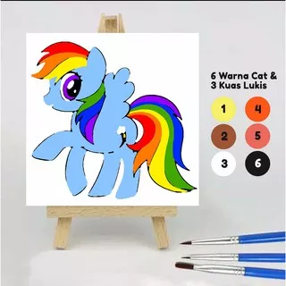 Paint by number LITTLE PONY APPLE PIE 20x20 Wooden Painting kit/Set Melukis anak/Paket Mewarnai