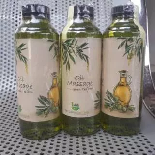 Massage oil green tea aromatherapy 250`ml herbal nusantara minyak urut gosok dan pijat