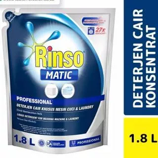 Rinso Matic Liquid Professional Detergent Cair 1,8 Liter Untuk Mesin Cuci Bukaan Depan dan Atas