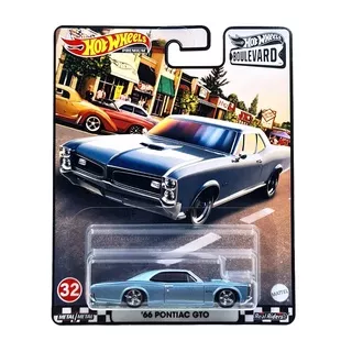 Hot Wheels Premium Boulevard 66 Pontiac GTO Blue Cyan