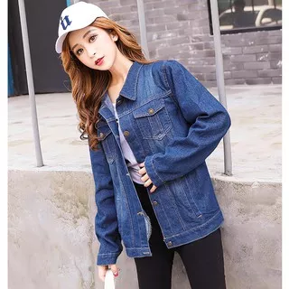 Jaket Jeans Wanita Outer Kekinian Baju Atasan Wanita Jaket Denim Cewek Import Model Korea Terbaru