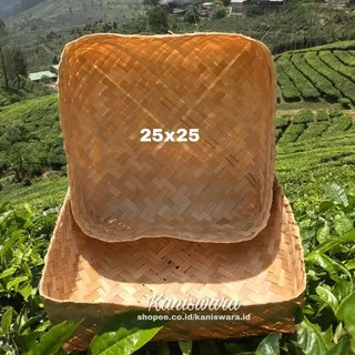 BESEK BAMBU 25x25 CM / BESEK HAMPERS / BESEK CATERING / BESEK QURBAN / WADAH ANYAMAN BAMBU / BOGOR