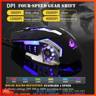 ?Available? Professional Wired Gaming Mouse 6 Buttons 4000 DPI LED Optical USB Computer Mouse Gamer Mouse Silent Mouse For  laptop ?COD?