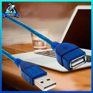 ?Ready Stock?1/1.5/2/3M USB 2.0 Extension Cable USB 2.0 Male To USB 2.0 Female Cable Blue