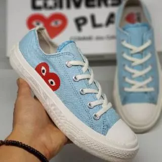 OBRAL SEPATU CONVERSE CDG PLAY LOW PASTEL BLUE 36-40 SNEAKERS WANITA TOSCA CONVERSE ALL STAR