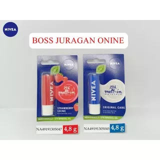 (BOSS) NIVEA Lip Care Lip Balm Original Care - Strawberry Shine - 4,8 g