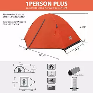 Tenda camping / tenda ultralight Mountain Inn Sport morning 1+ kapasitas 1 -2 orang frame alloy