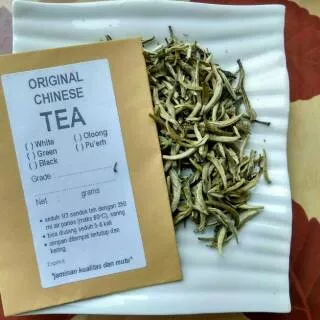 Chinese tea Teh Putih, Silver needle wild White Tea, PUSAT teh hijau atau teh oolong atau green tea
