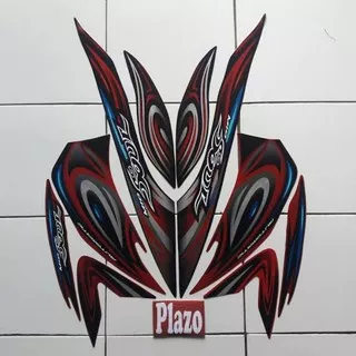 striping sticker lis body yamaha mio soul karbu lama thn 2008 hitam merah