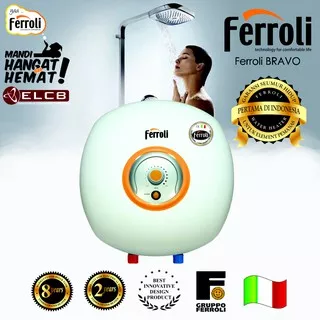 Ferroli Water Heater Bravo Kapasitas 15 Liter produk berkualitas dari  italia garansi 8 thn