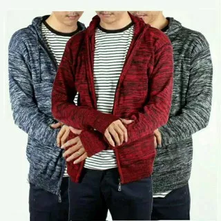 Jaket Rajut Distro Greenlight Ariel Grey Twotone Old/Maroon/Grey/blue