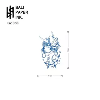 Bali Paper Ink Premium Halfarm Temporary Tattoo - Tato Medium Tahan Satu Bulan - Geisha - GZ038 / GZ446